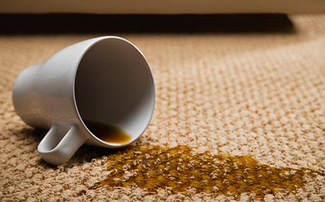 Nettoyage des tapis commercial avec tache de café